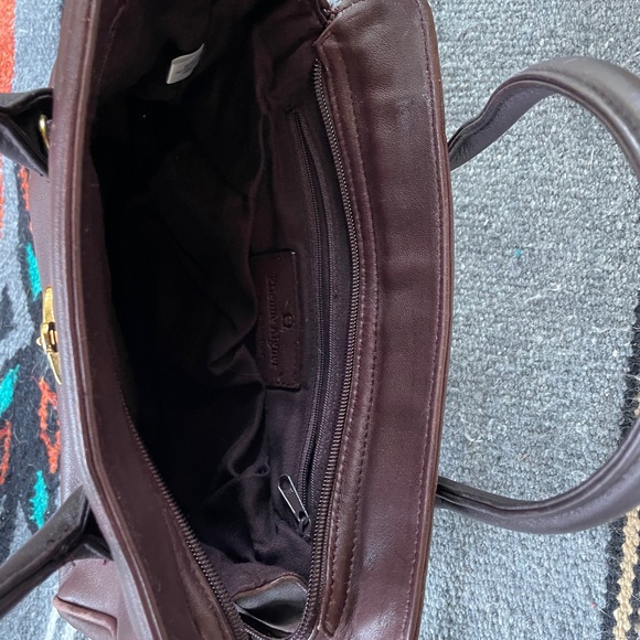 Vintage Etienne Aigner Dark Brown Satchel with Gold Buckle - Picture 6 of 13